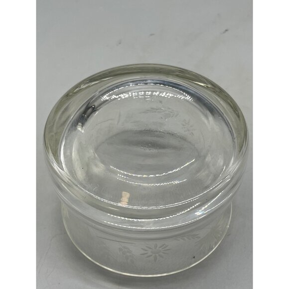 Princess house bowl trinket dish floral candy dish crystal clear length 3" READ - Picture 4 of 4